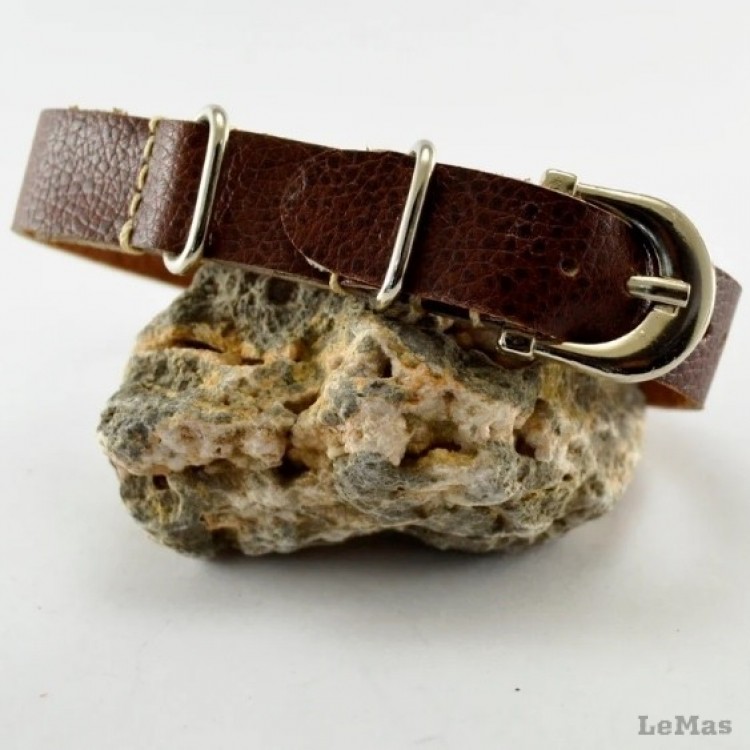 Military Saat Kayışı, Deri, Kahverengi