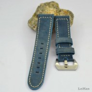 Leather Watch Strap, Handmade Blue Watch Band, Custom Strap
