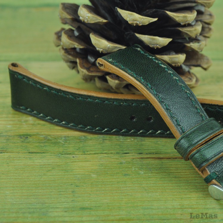 Vegetal Orman Yeşili Deri Saat Kayışı