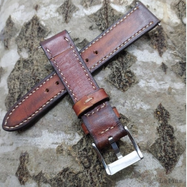 Vintage Brown Veg Tanned, Leather Watch Strap, 