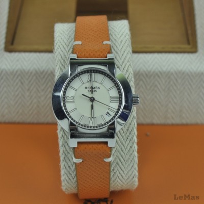 Orange Leather Watch Strap