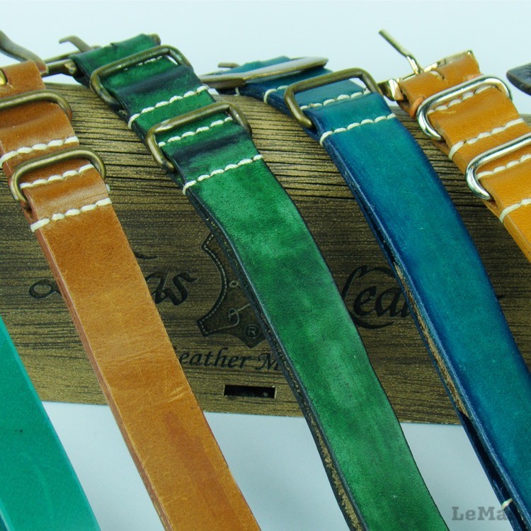 Military Watch Strap, Leather 