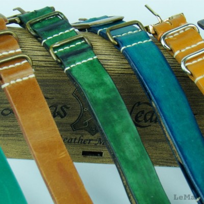Military Watch Strap, Leather 