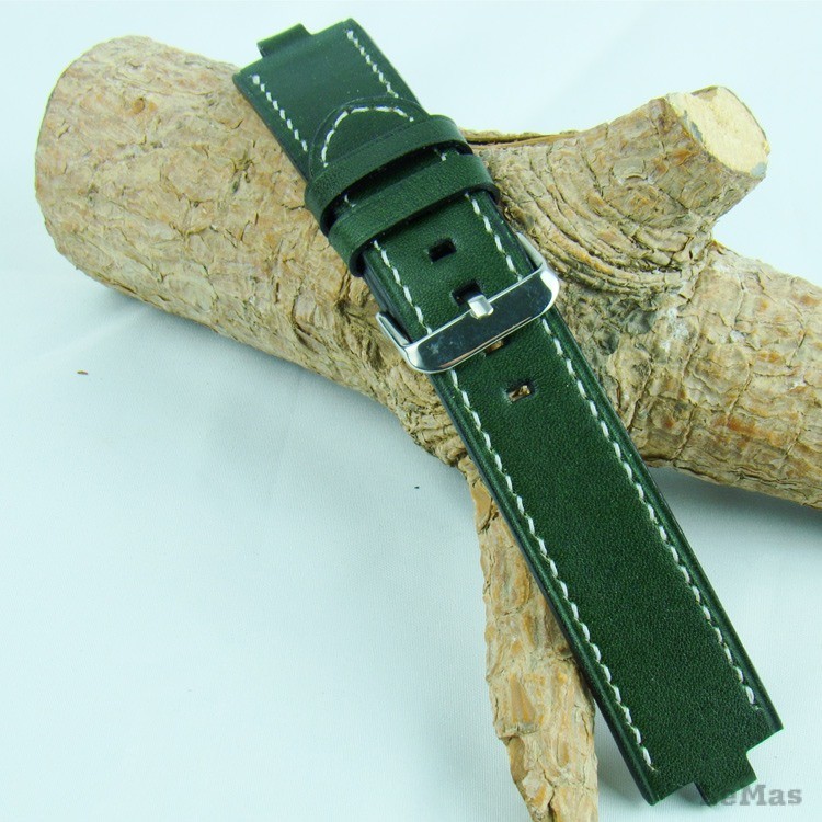 Vegetal  Yeşil Deri Saat Kayışı