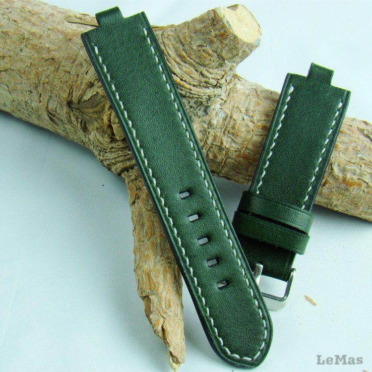 Veg Tanned Green Leather Watch Strap