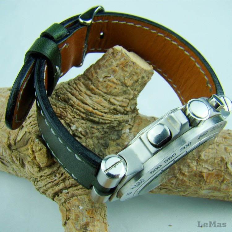 Veg Tanned Green Leather Watch Strap