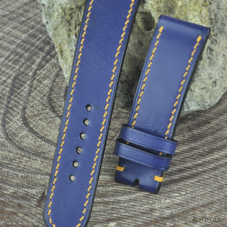 Veg Tanned Navy Blue Leather Watch Strap Veg Tanned Navy Blue Leather Watch Strap