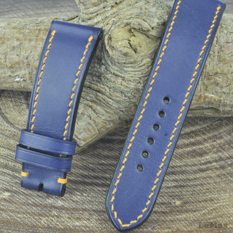 Veg Tanned Navy Blue Leather Watch Strap Veg Tanned Navy Blue Leather Watch Strap