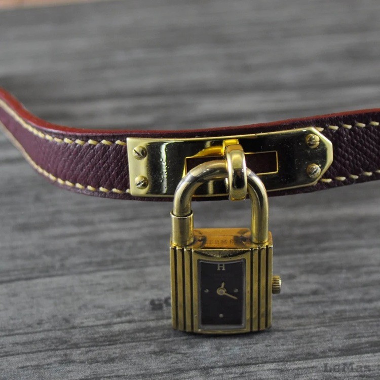 Bordo Deri Saat Kayışı,  Hermes Kelly Saatler İçin