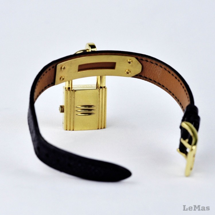 Siyah Deri Saat Kayışı,  Hermes Kelly Saatler İçin