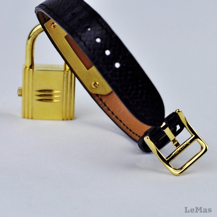 Siyah Deri Saat Kayışı,  Hermes Kelly Saatler İçin