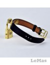 Black Leather Watch Strap For Hermes Kelly Watches