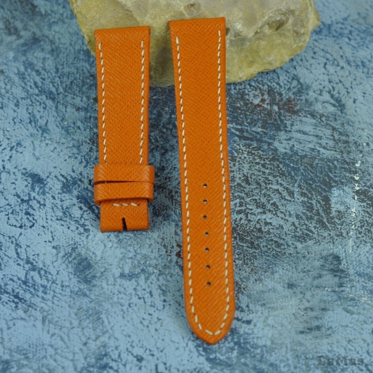 El Yapımı Deri Turuncu Kayış