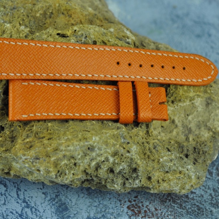 El Yapımı Deri Turuncu Kayış